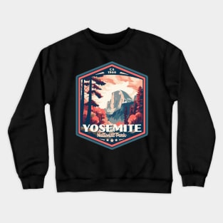 Yosemite National Park Vintage WPA Style Outdoor Badge Crewneck Sweatshirt